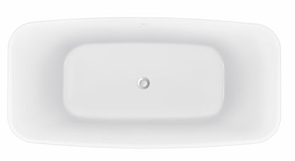 59" 100% Acrylic Freestanding Bathtub，Contemporary Soaking Tub，white bathtub