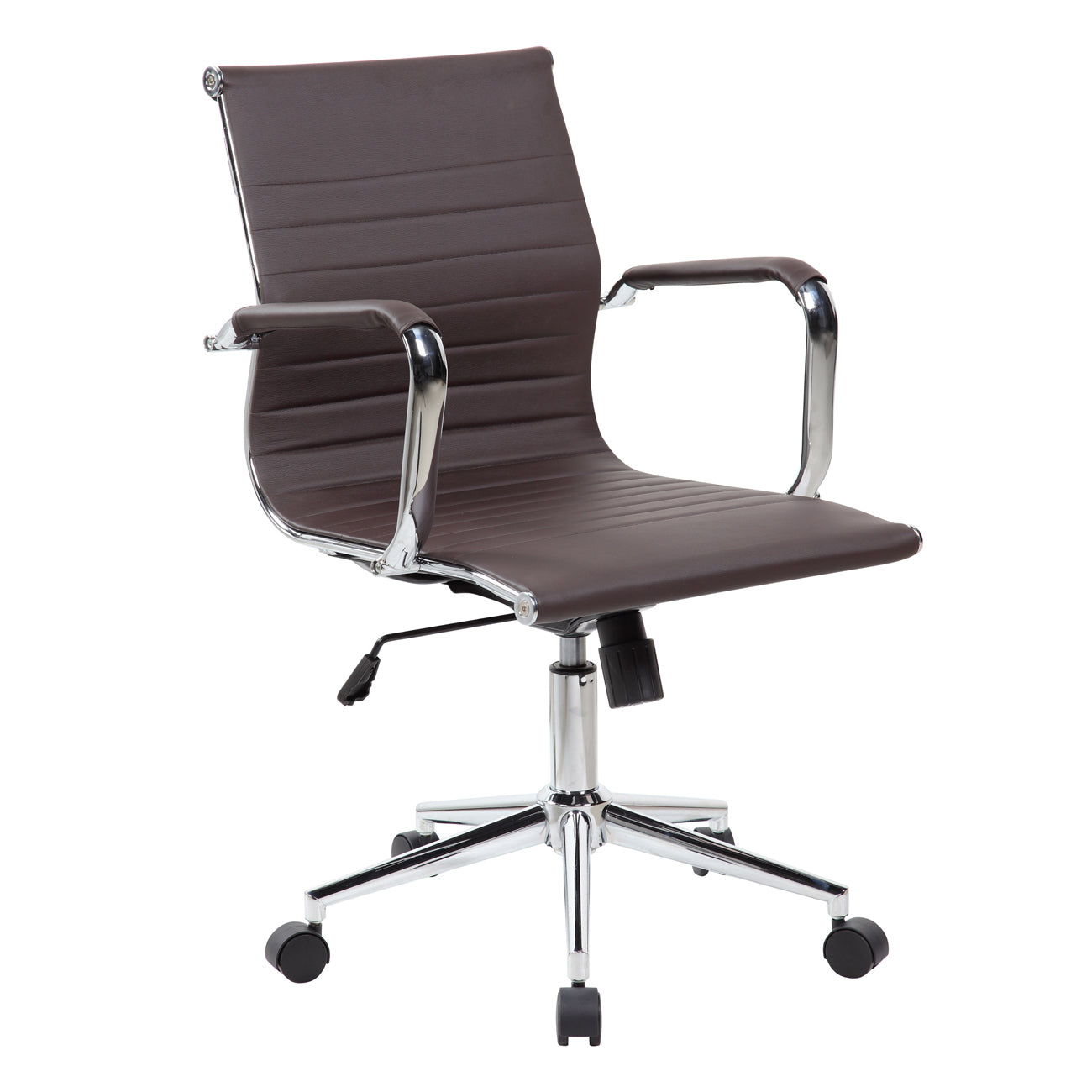 Techni Mobili Modern Medium Back Executive Office Chair, Chocolate