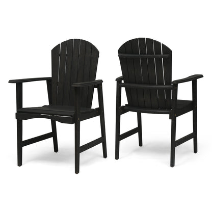 Gray outdoor ADIRONDACK solid wood lounge chair can be used as an outdoor dining chair(Set of 2)