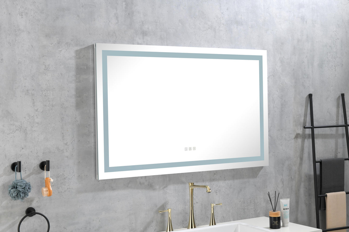 48 x 36 Inch LED Mirror Bathroom Vanity Mirrors with Lights, Wall Mounted Anti-Fog Memory Large Dimmable Front Light Makeup Mirror