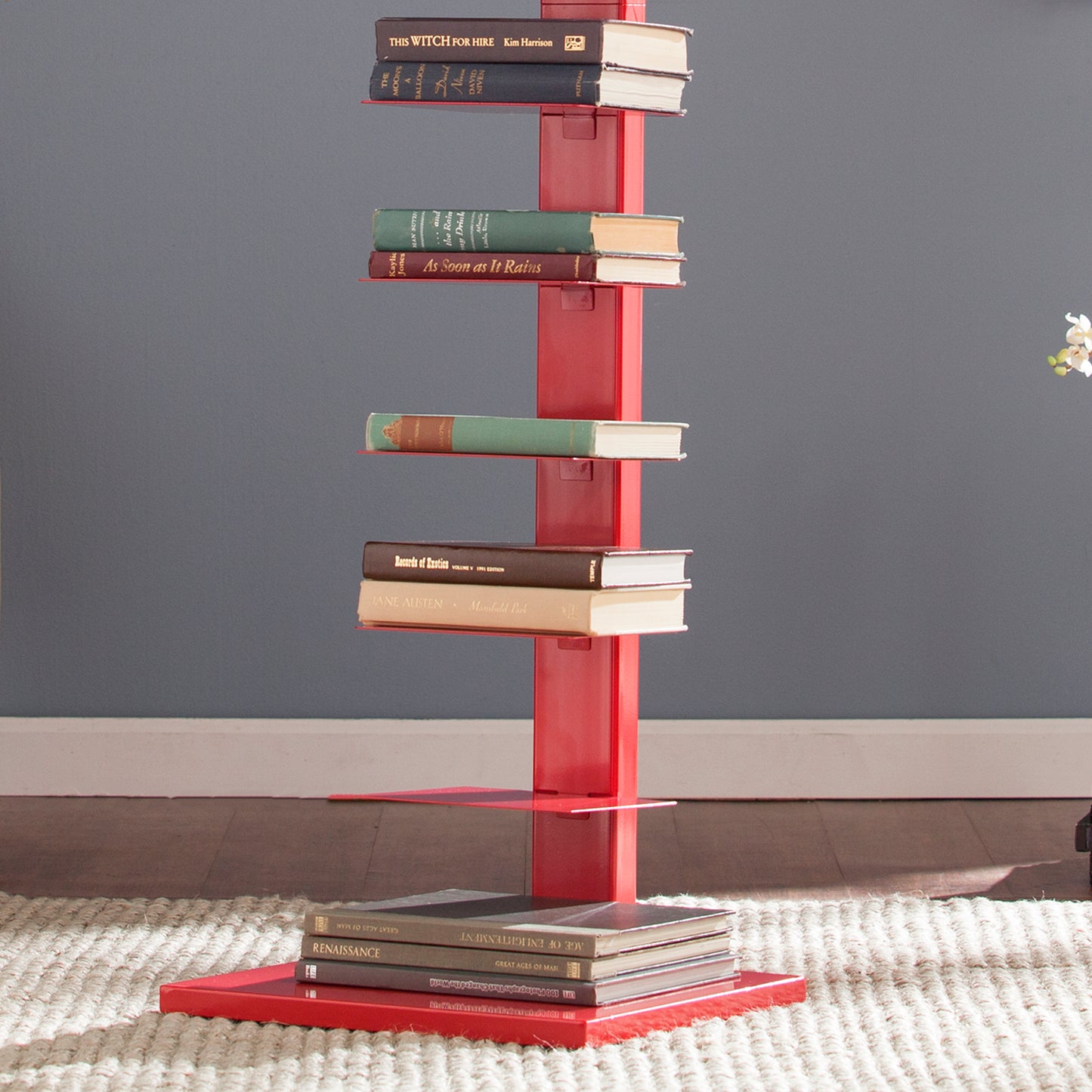 Stewartby Spine Tower Shelf - Valiant Poppy