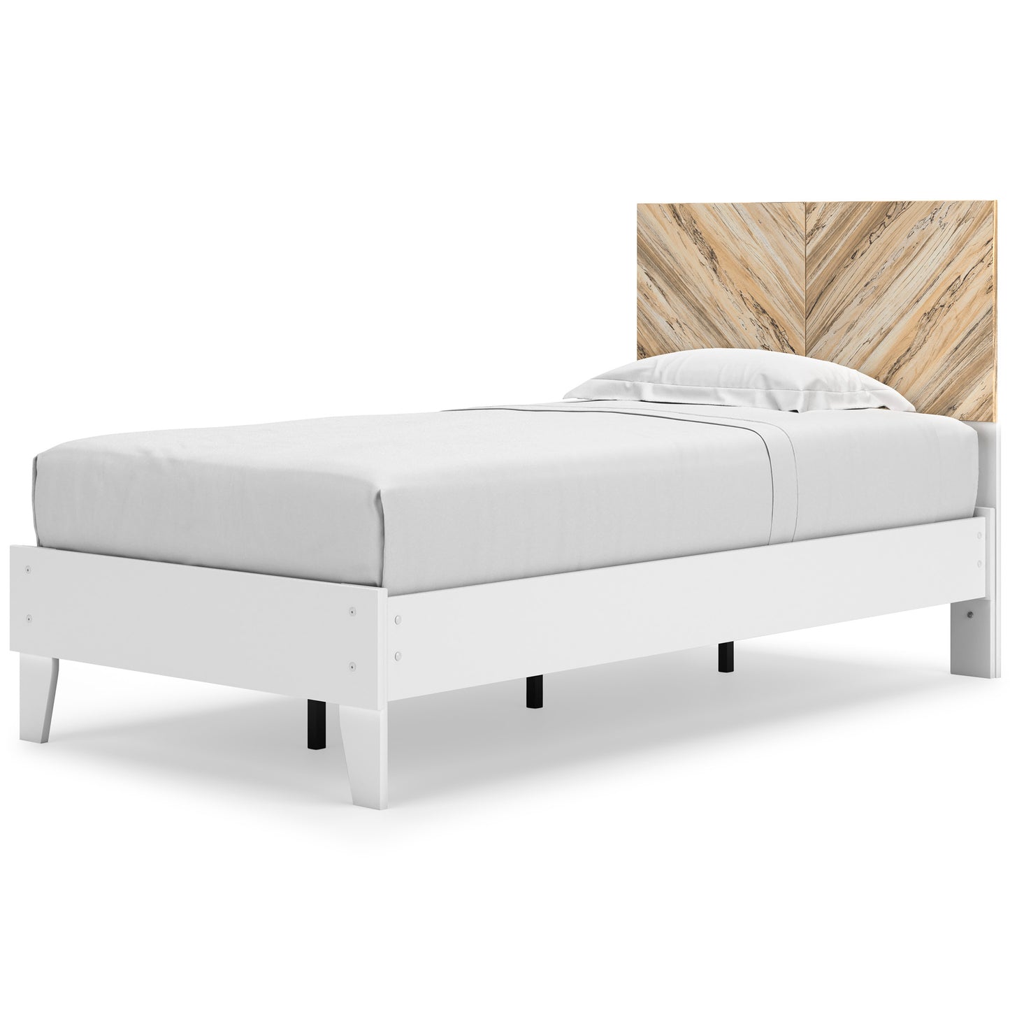 Ashley Piperton Brown/White Contemporary Twin Panel Platform Bed EB1221B3