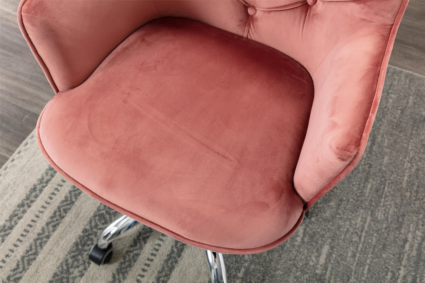 COOLMORE Velvet Swivel Shell Chair for Living Room ,Office chair , Modern Leisure Arm Chair Bean red