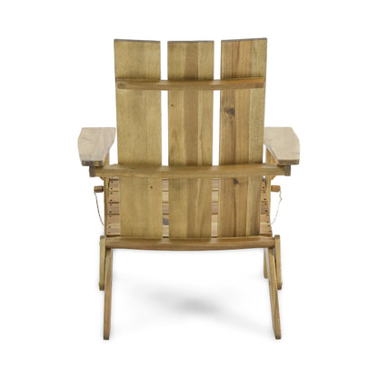 Outdoor Classic Natural Color Solid Wood Adirondack Chair Garden Lounge Chair