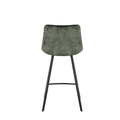 Modern Design Comfortable Nordic Metal Stool Modern Iron High Counter Leisure Bar Chair Green(set of 2)