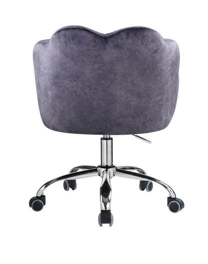 ACME Rowse Office Chair in Dark Gray Velvet & Chrome Finish OF00118