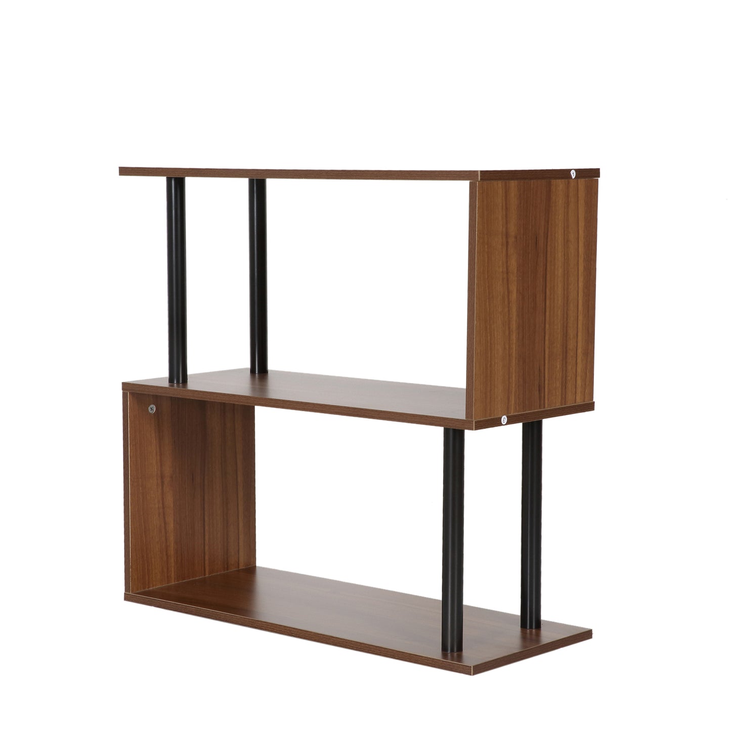 2-Tier Geometric Bookcase, Chestnut