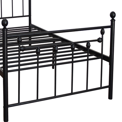 Twin  Size Metal Bed Frame with Headboard and Footboard (black )