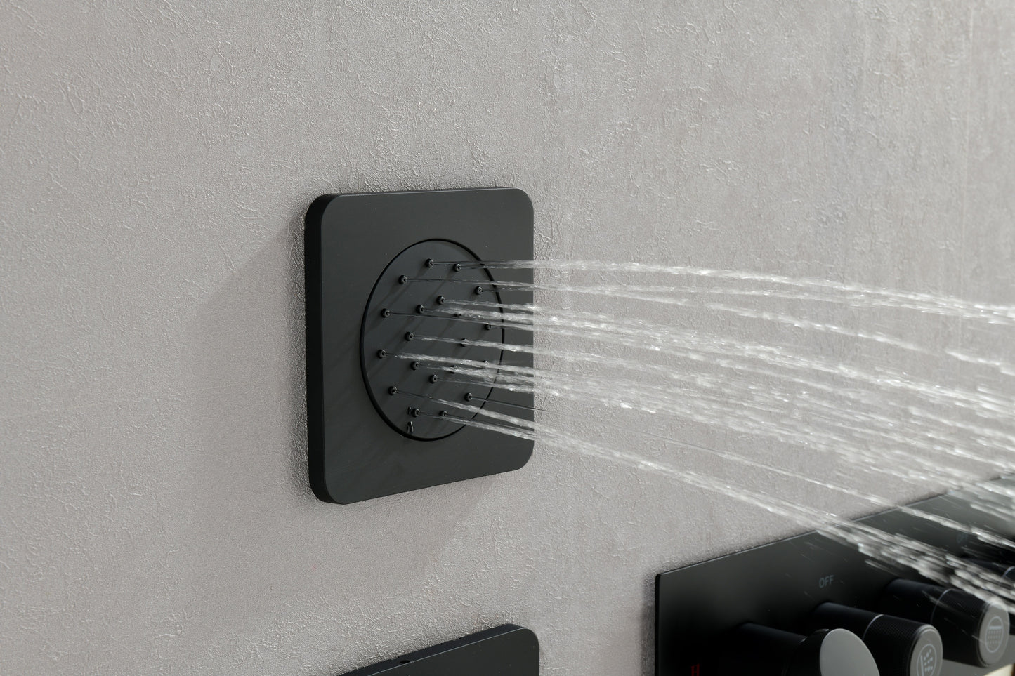 Wall Mounted Waterfall Rain Shower System With 3 Body Sprays & Handheld Shower