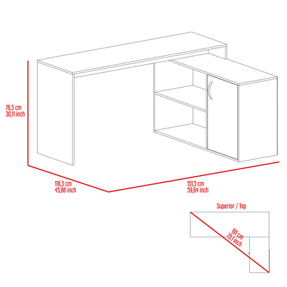 Lyncliff 1-Drawer 2-Shelf L-Shaped Office Desk Smokey Oak