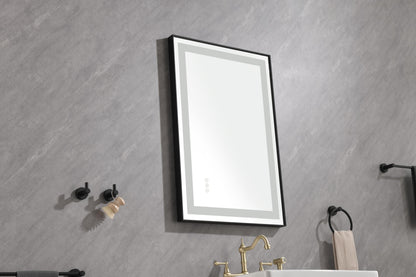 36*24 LED Lighted Bathroom Wall Mounted Mirror with High Lumen+Anti-Fog Separately Control