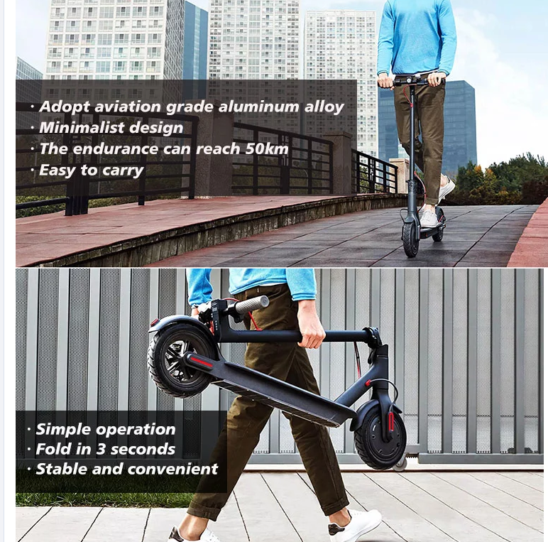 8.5Inch 350W Foldable Electric Scooter For Adult City Ride Commute Use E-scooter