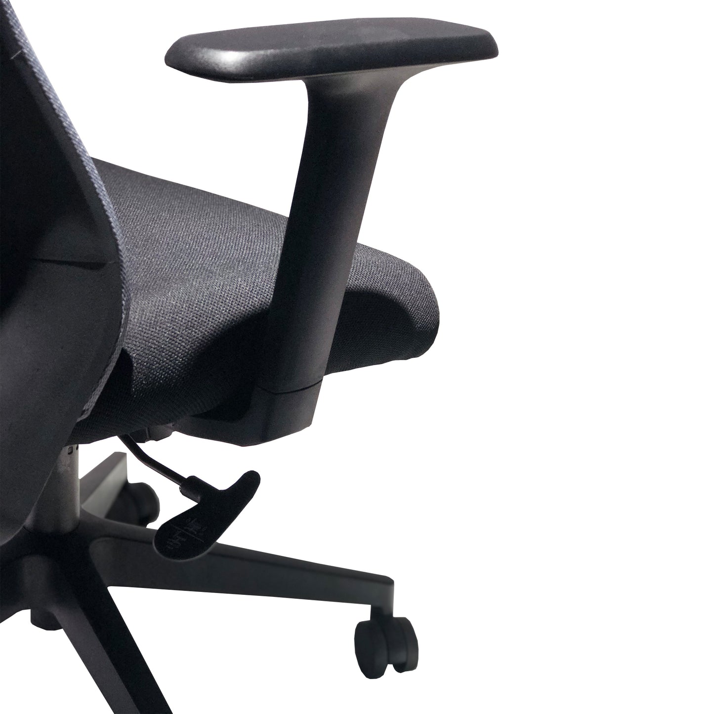 Adjustable Headrest Ergonomic Swivel Office Chair with Padded Seat and Casters, Black and Gray