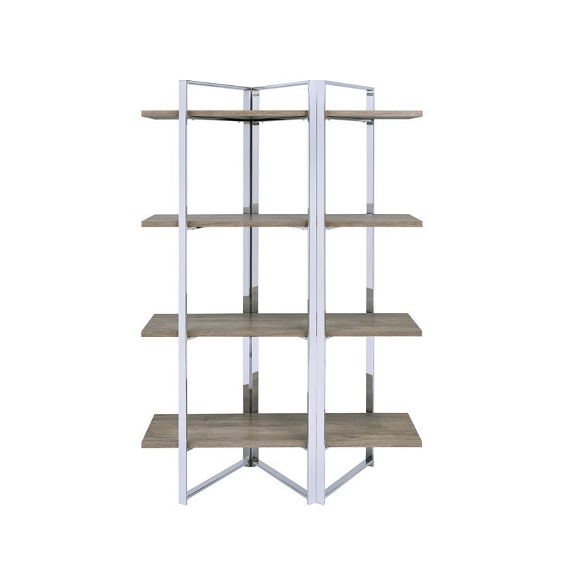 ACME Libby Bookshelf in Chrome 92545