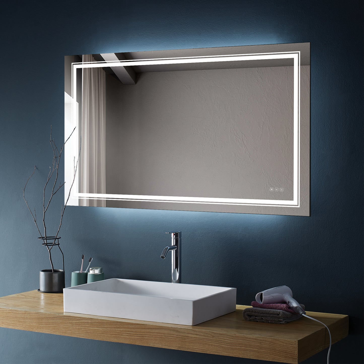 3660inch  Bathroom LED mirror Anti- fog mirror with button