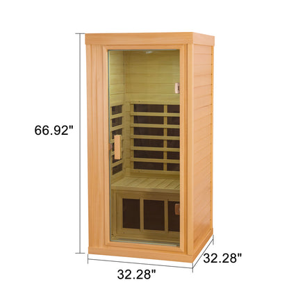 Mini One Person Basswood Far Infrared Sauna Room