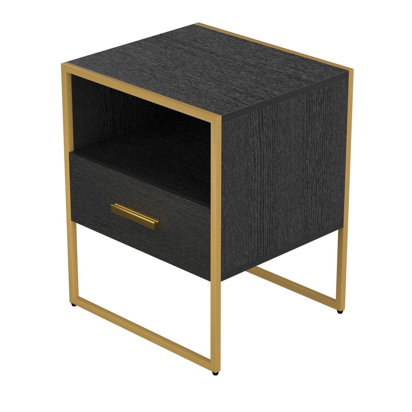 Update Modern Nightstand with 1Drawers, Suitable for Bedroom/Living Room/Side Table (Gold and Black )