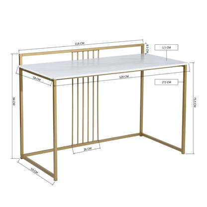 46.5" Writing desk - marble top & gold leg