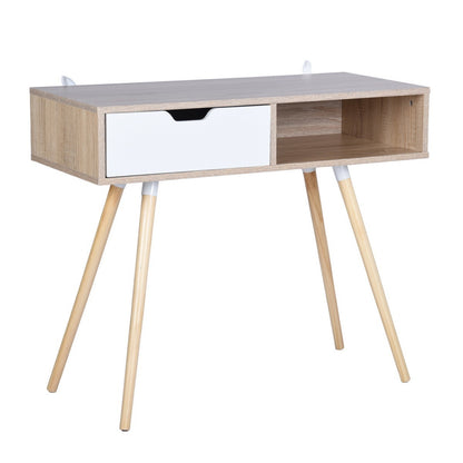 35.4" Writing Computer Desk With Drawer, Oak