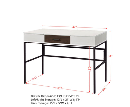 ACME Verster Built-in USB Port Writing Desk, Natural & Black Finish 93090