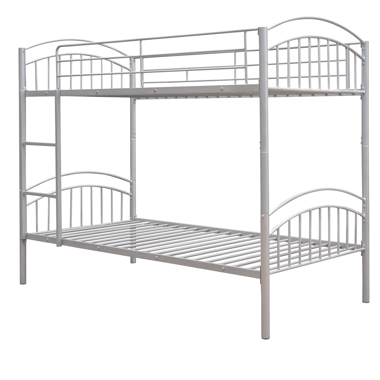 Twin Over Twin Metal Bunk Bed,Divided into Two Beds(Silver)（OLD SKU:MF280424AAN）