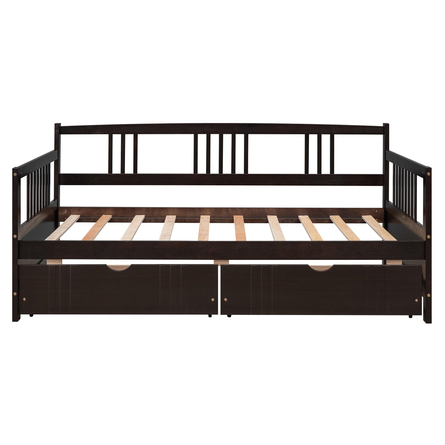 Twin Size Daybed Wood Bed with Two Drawers,Espresso(OLD SKU:LP000057AAP)