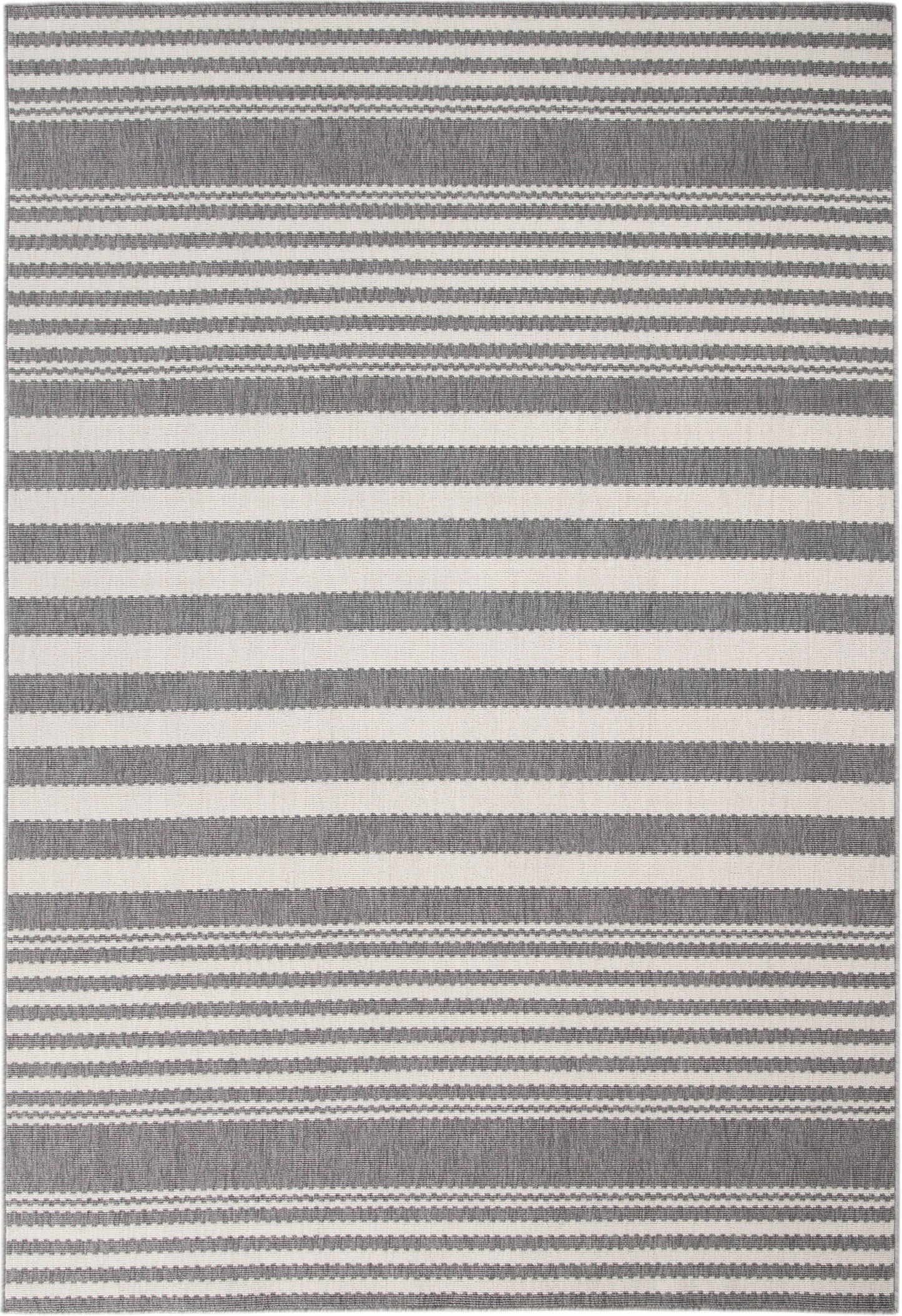 Hampton White and Gray Polypropylene Indoor/ Outdoor Area Rug 8x10