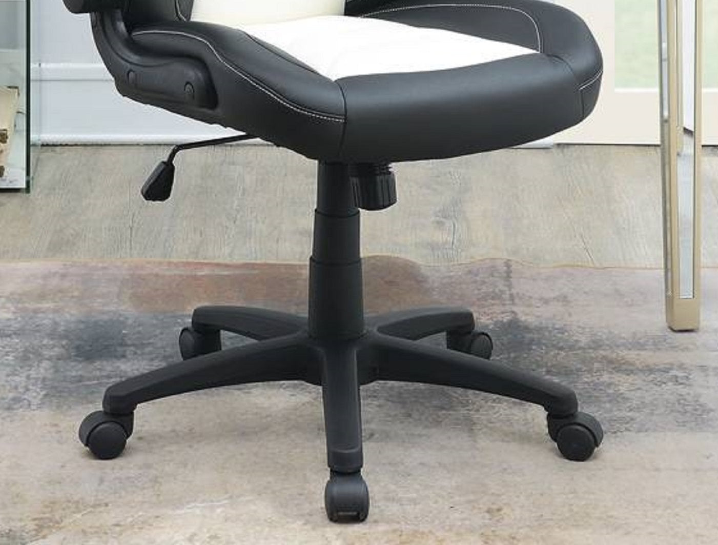 Office Chair Upholstered 1pc Comfort Chair Relax Gaming Office Chair Work Black And White Color