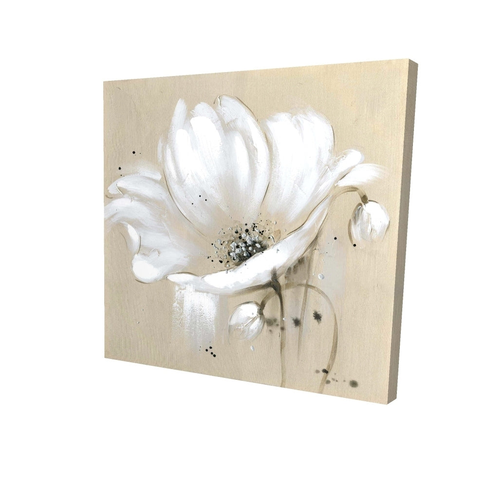White abstract wild flower - 08x08 Print on canvas