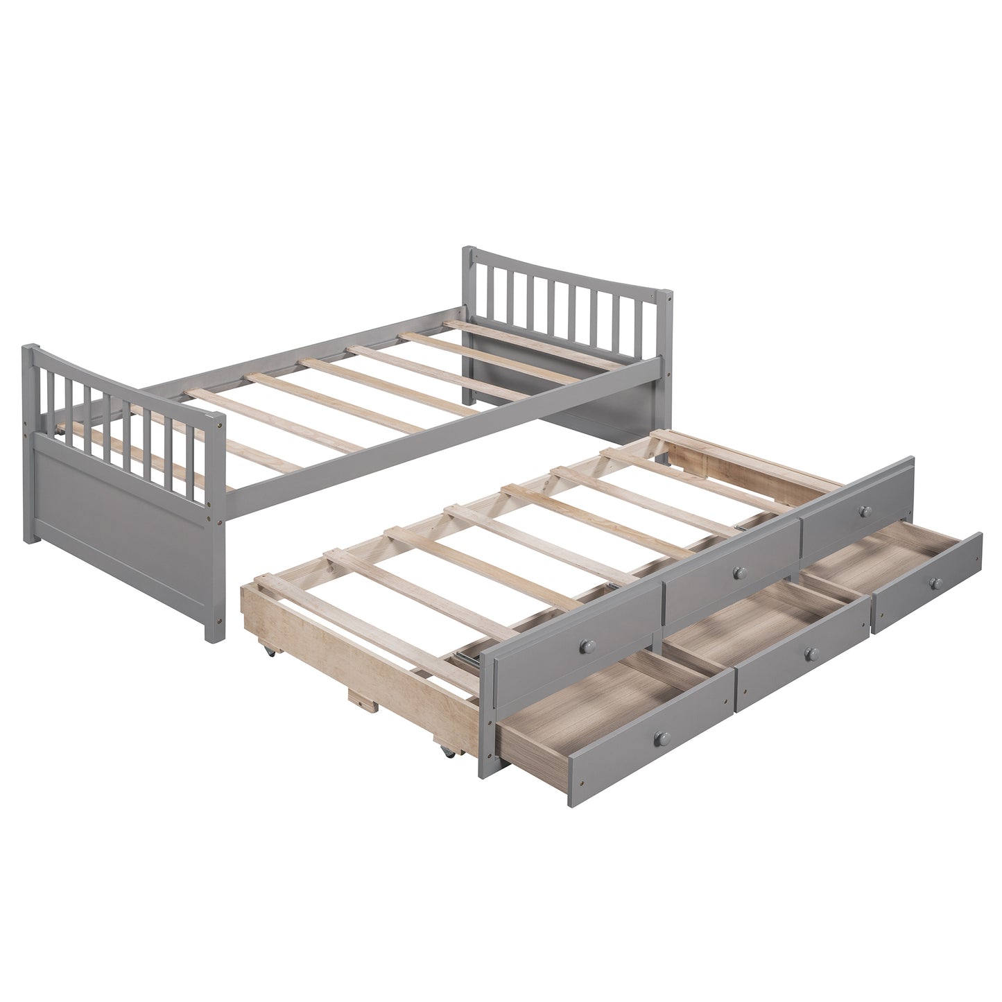 Daybed with Trundle and Drawers, Twin Size, Gray(OLD SKU: LP0000141EAA)