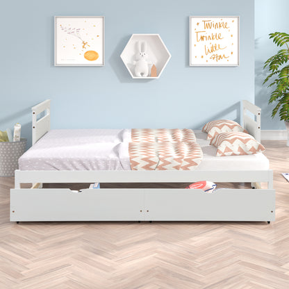 THE TWIN BED CAN BE EXPANDED WITH 2 DRAWERS