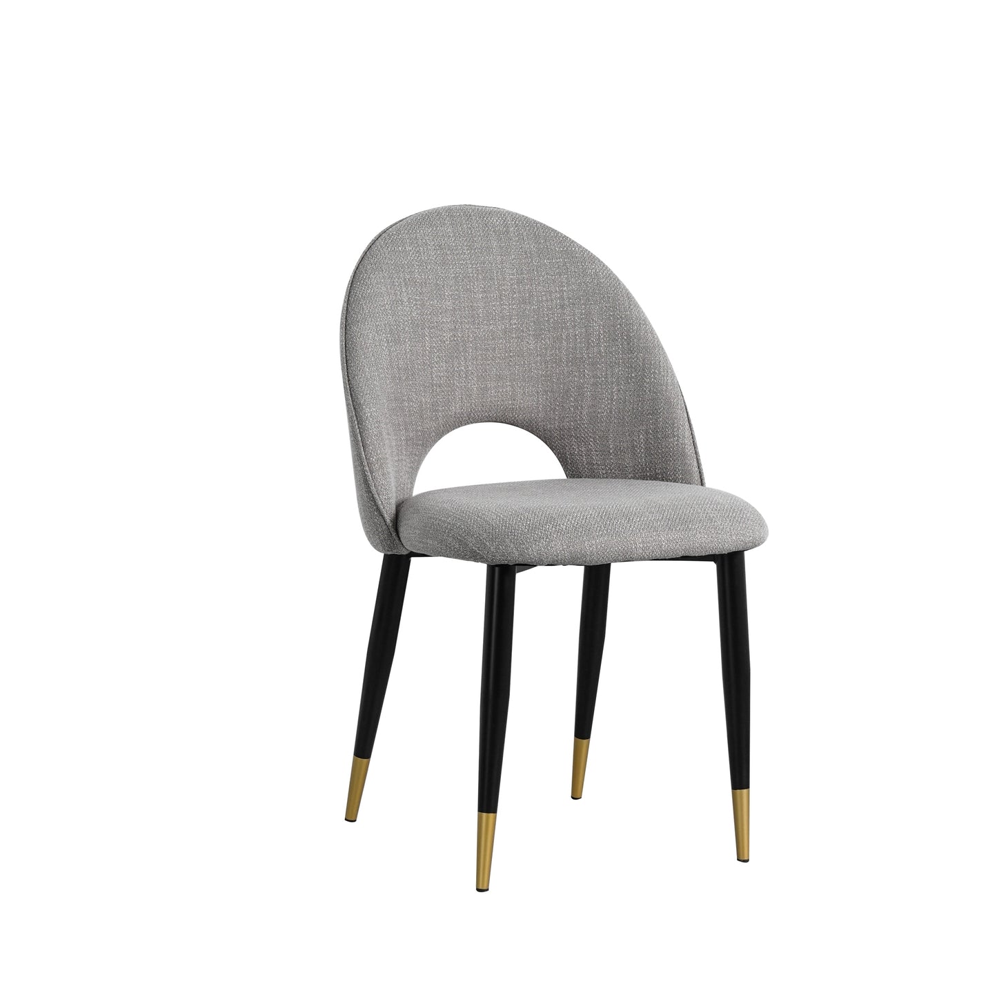 Beige Nordic Style Dining Room Furniture Comfortable Decoration similar to sackcloth Fabric Seat Dining Chair With Black Golden Legs(Set of 2)