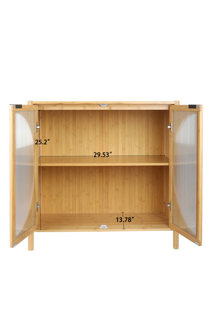 2 Door Cabinet,Bamboo,Buffet Sideboard Storage Cabinet,Buffet Server Console Table, Accent Cabinet, for Dining Room, Living Room, Kitchen, Hallway