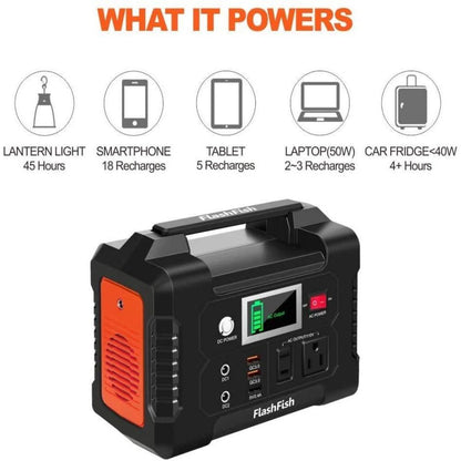 200W Portable Power Station,40800mAh Solar Generator with 110V AC Outlet/2 DC Ports/3 USB Ports, Backup Battery Pack Power Supply for CPAP Outdoor Advanture Load Trip Camping Emergency