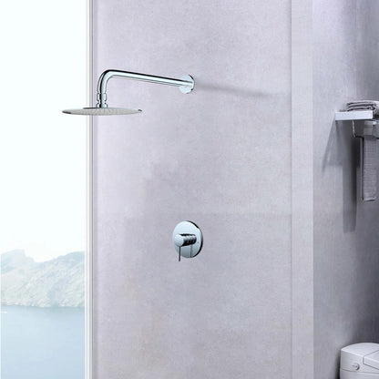 Wall Mounted Shower Faucet in Chrome(Valve Included)