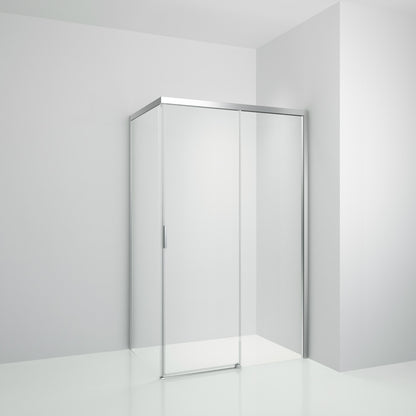 TRUSTMADE 48 in. H x 34 in. W x 76 in. H Semi-Frameless Square Sliding Shower Enclosure (cUPC Approved), w/ Invisible Rollers