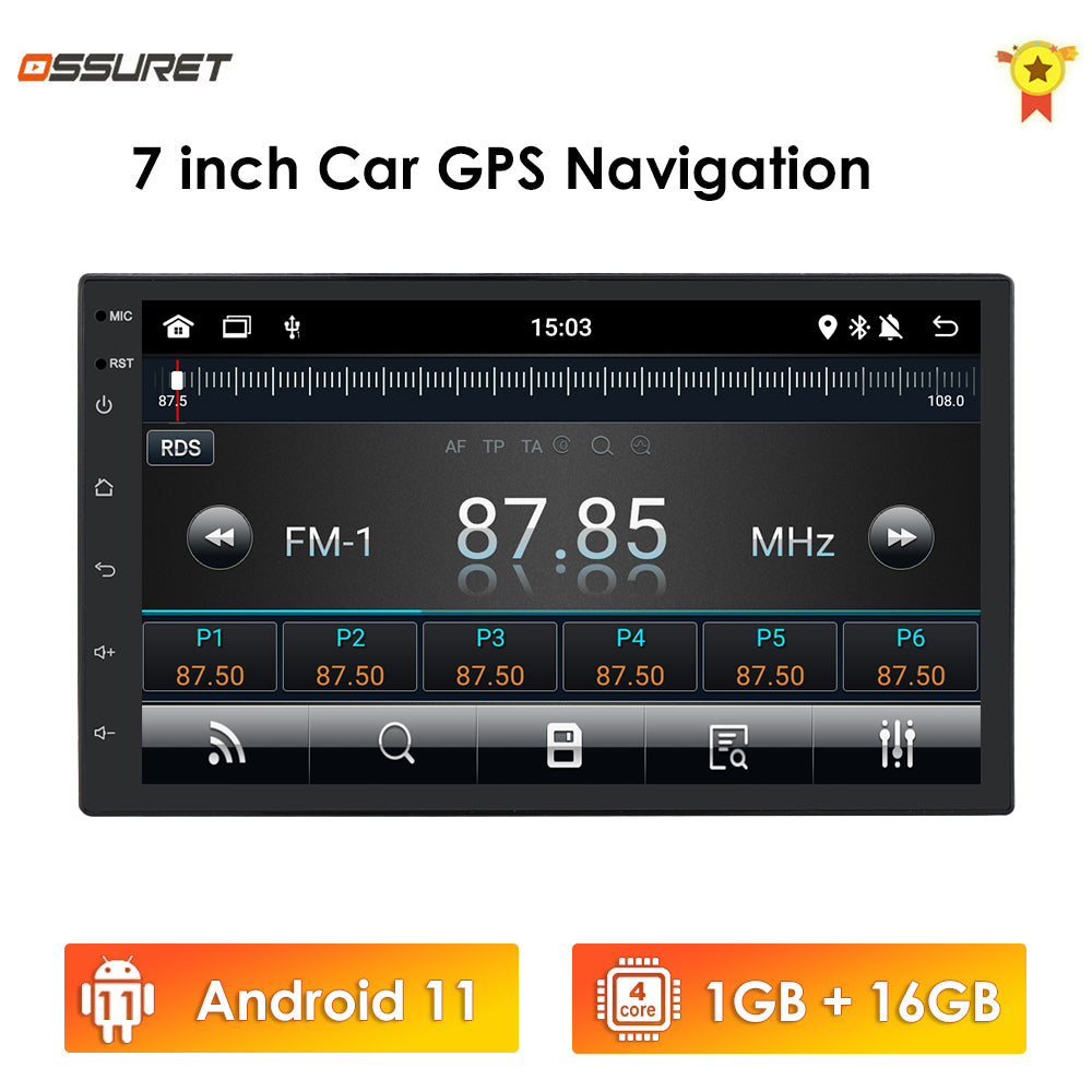 7 inch Double 2Din Touch Screen Android 10 Car Gps Navigation Mp5 Player FM RDS Bluetooth Steering Wheel Control Wifi Headunit