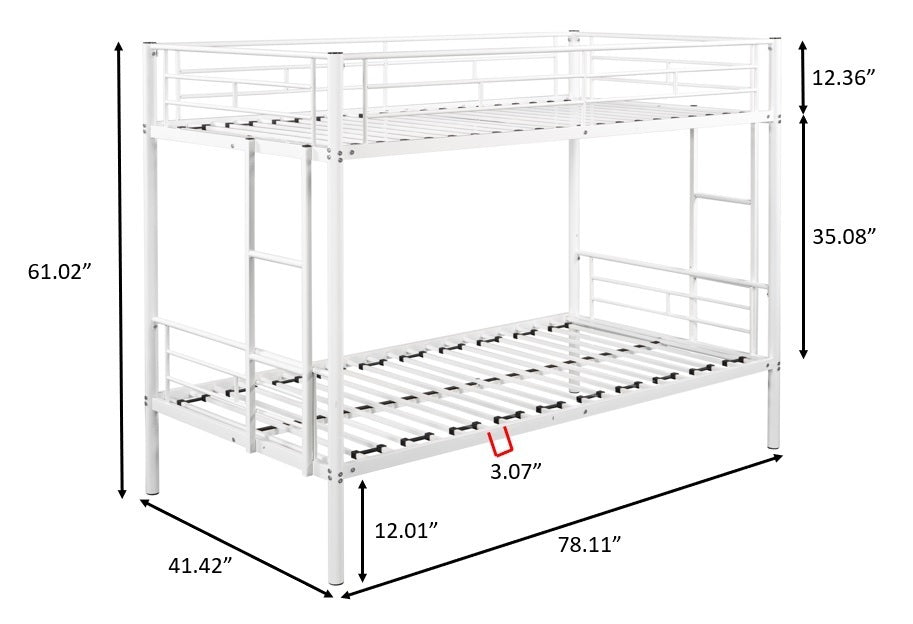 Twin over twin bunk bed