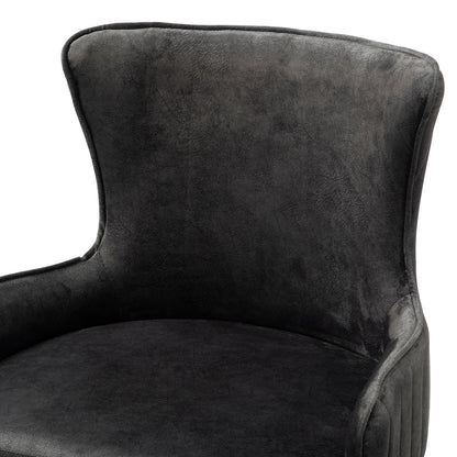 Hess Velvet Task Chair with Iron Legs