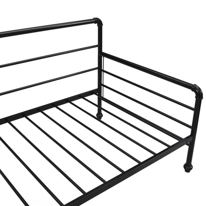 Twin Size Daybed with Adjustable Trundle, Pop Up Trundle, Black