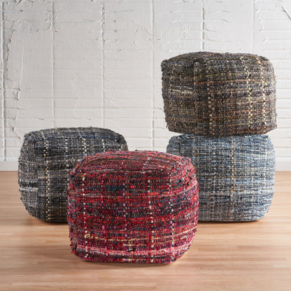 Kamil Handcrafted Boho Fabric Pouf