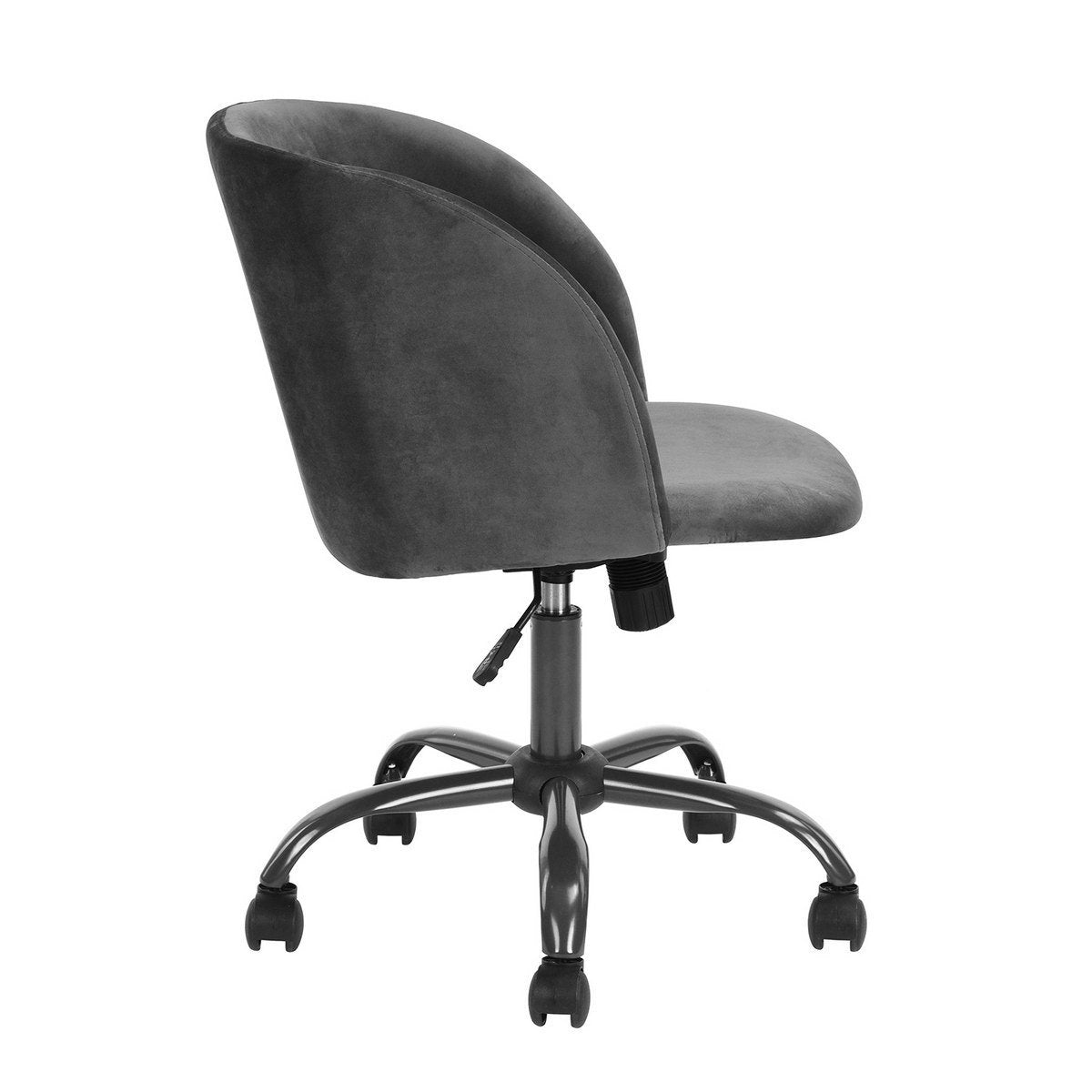 Velvet Upholstered Home office task chair - Dark Grey