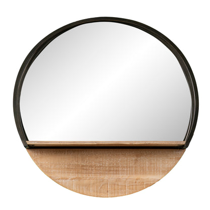 Drelling Round Wall Mirror w/ Shelf