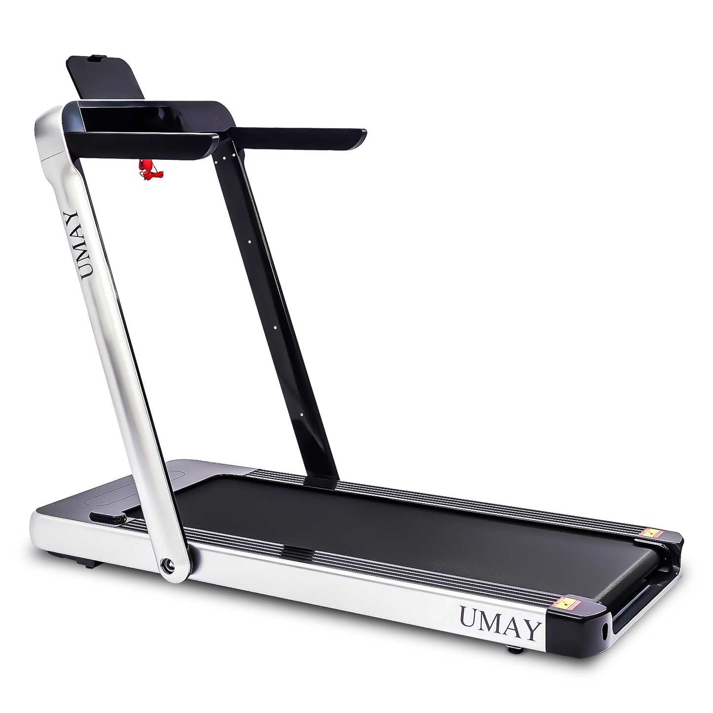 UMAY Folding Treadmill for Home with 4 inch LCD Display, 2.0 HP Motorized Running Machine with SPAX APP Control Bluetooth Speaker & phone Holder, Capacity 198 LBS