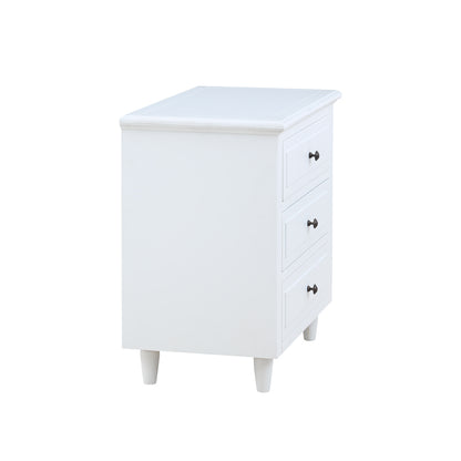 U_STYLE 3-Drawer Nightstand Storage Wood Cabinet