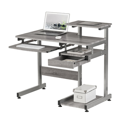 Techni Mobili Complete Computer Workstation Desk, Grey