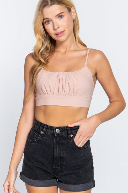 Back Ribbon Tie Cami Crop Top by VYSN