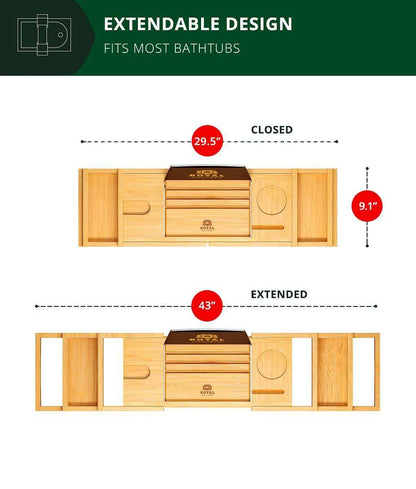 WOODEN BATH TRAY by Royal Craft Wood