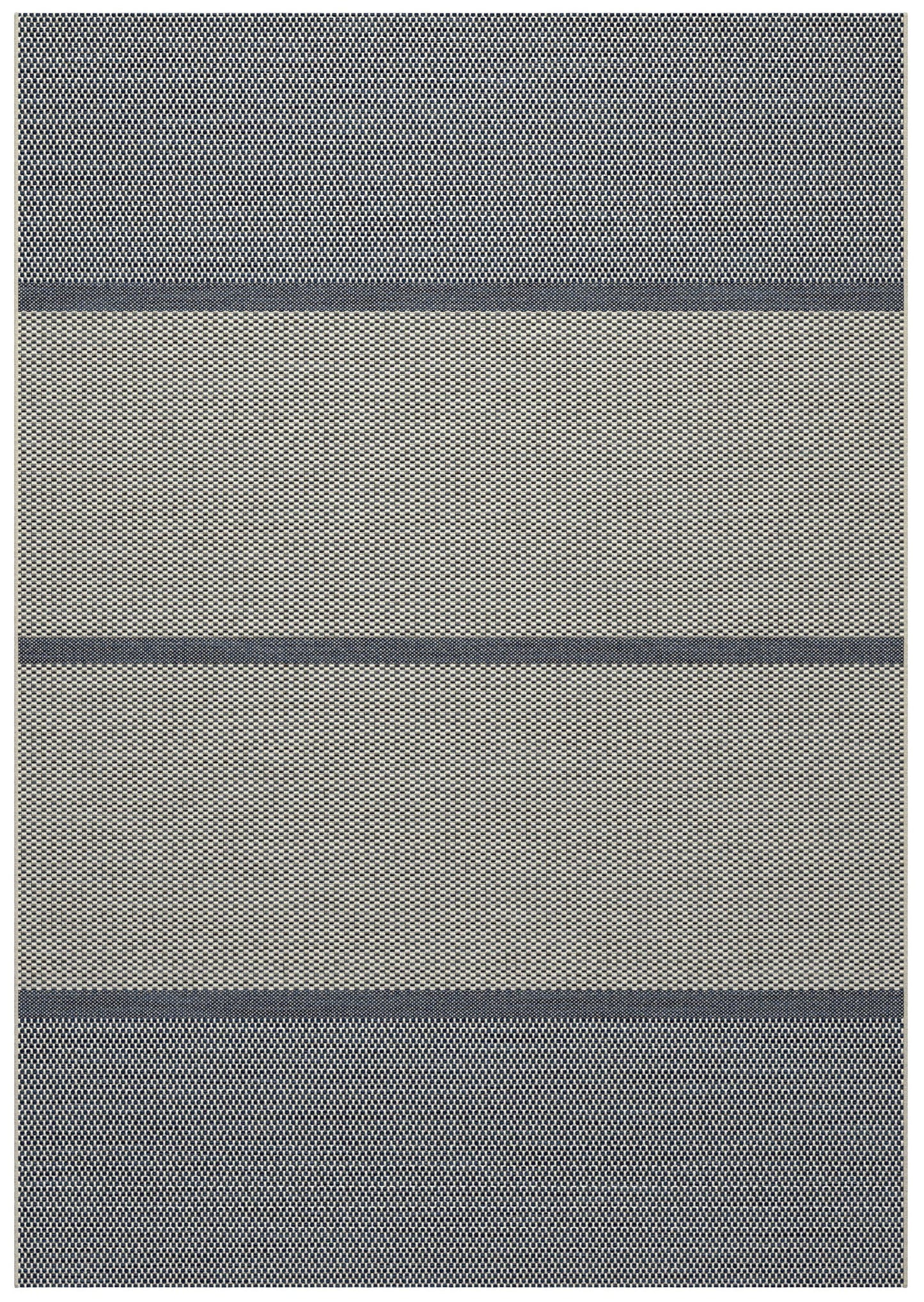 Pyramids White, Denim Blue / Outdoor Polypropylene Area Rug 5x8