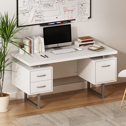 60" White Study Writing Home Office Desk